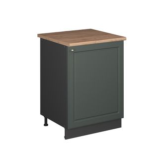 Vicco Mueble Bajo De Cocina Fame-line, Verde Dorado Casa De Campo/antracita, 60 Cm 1 Puerta Con Encimera, Vicco