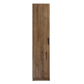 Dmora Armario Multiuso 1 Puerta Canelli, 3 Estantes, Una Puerta, 4 Compartimentos, 40x182h Cm Marr&oacute;n Nogal