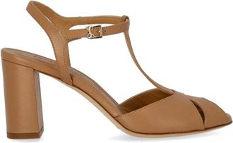 Sergio Levantesi Giselle Heeled Sandal - Dames - Sandalen met hakken - Beige - 39 EU - Leer - Schoenen