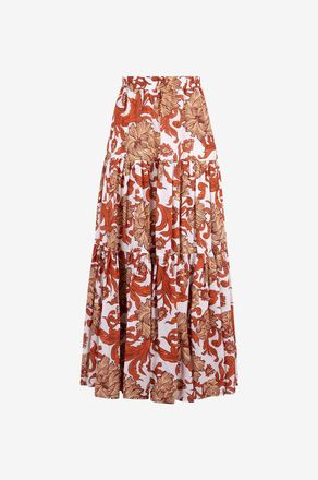 La DoubleJ Stufenvolantrock aus Seidenvoile Big Skirt Reef