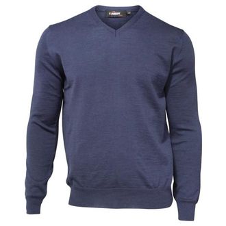 Ivanhoe of Sweden Cashwool V-Neck Male Merinopullover f&uuml;r Herren | blau