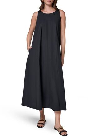 DKNY Tie Back Stretch Cotton Maxi Dress in Black at Nordstrom, Size X-Large
