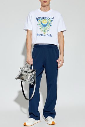 Casablanca Sweatpants With Logo, Mens, Navy Blue