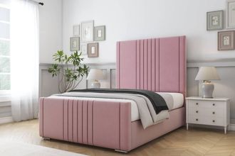 Comfort Beds Royal Plush Bed Frame - 50 Upholstered Headboard in Pink | Size: Single