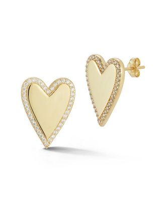 Glaze Jewelry 14K Over Silver Heart Studs