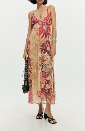 Desigual Beaded Sleeveless Midi Dress in Pink at Nordstrom, Size X-Small