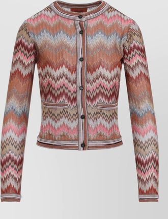 Missoni chevron knit cardigan long sleeves buttons
