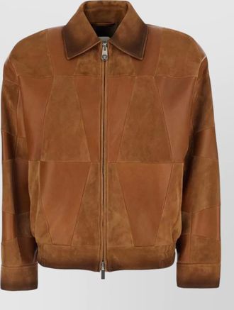 Versace silk nylon patchwork coat elasticated hem