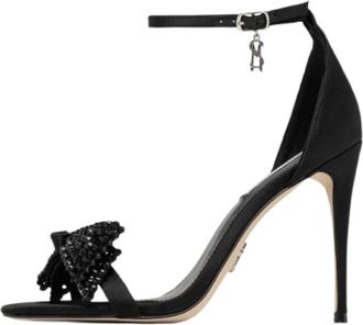 Steve Madden Newlywed Sandalen met Hak - Dames - Sandalen met hakken - Zwart - 39 EU - Polyester - Schoenen