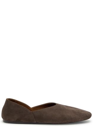 Khaite Jane Suede Ballet Flats - Brown - 39 (IT39/ UK6)