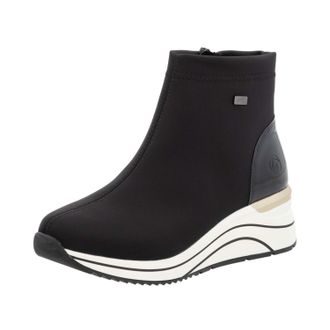 Remonte Keilsneaker REMONTE, Damen, Gr. 37, schwarz, Lacklederimitat, Textil, unifarben, Schuhe Keilsneaker, Plateauboots, High Top Stiefelette mit wasserabwe
