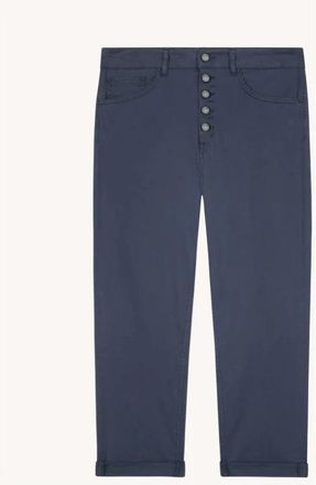 Dondup Losse katoenen pantserbroek - Dames - Vrijetijds broeken - Blauw - W26 - Katoen - Broeken