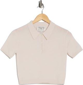 TWP Wool Thermal Crop Polo Sweater in Ivory at Nordstrom Rack, Size Xx-Small