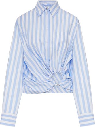 Sportmax PALMIZI CROPPED COTTON SHIRT WITH FRONT KNOT - Sportmax - Woman