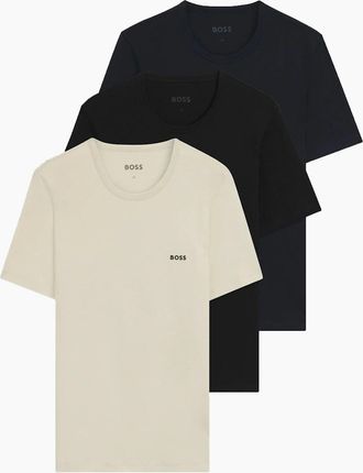 HUGO BOSS Mens Boss Black 3 Pack T-Shirts Black/Navy/Beige - Multi - Size: 42