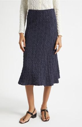 Veronica Beard Massimo Cotton Blend Lace Midi Skirt in Navy at Nordstrom, Size Medium