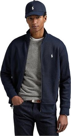 Polo Ralph Lauren Double-Knit Track Jacket Mens Clothing Aviator Navy : SM, Cotton/Polyester
