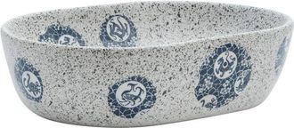 vidaXL Vidaxl - Lavabo sobre encimera ovalado cerámica gris y azul 47x33x13 cm