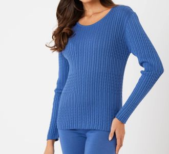 French Kyss Round Neck Top In Denim