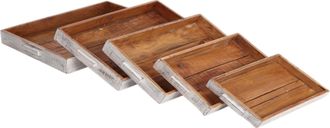 OEM Juego De Cinco Bandejas R&uacute;sticas Decorativas De Madera