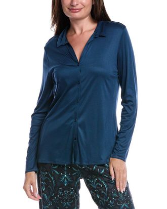 Hanro Hanro Grand Central Button Front Silk-Blend Shirt