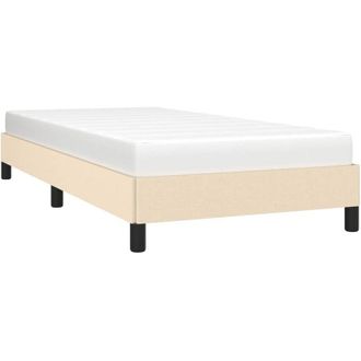 vidaXL Estructura de cama sin colchón tela crema 90x200 cm Vidaxl