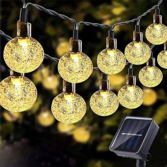 OEM Guirnalda De Luces Solares Crezuo, 11 M, 60 Led, Luces Solares Para Exteriores, Luz Blanca C&aacute;lida, 8 Modos Para Jard&iacute;n, Navidad, Bodas Y Fiestas.-crez