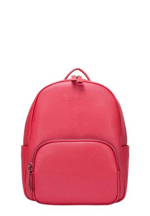 Smith & Canova Mens SAFFIANO LEATHER ZIP AROUND BACKPACK - Red - One Size