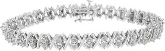 House of Brilliance Silver 1.0 Ctw Diamond Miracle-Set X-Link Tennis Bracelet in White at Nordstrom
