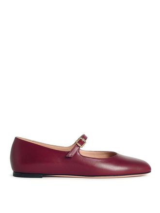 Bally Belkys Burgundy Leather Ballet Flats