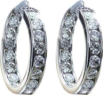 Generic S925 Sterling Silver Earrings,Small Hoop Earrings For Women Gold,Hypoallergenic Cubic Zirconia Huggie Earring,Silver Sparkling Cz Crystal Earrings,Chu