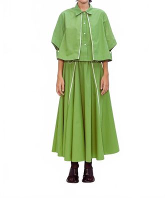 Love Birds Flux Button Front Shirt In Matcha