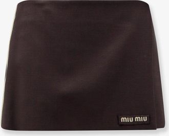 Miu Miu Gonna Mini in mohair e lana vergine - MIU MIU - gender_Woman