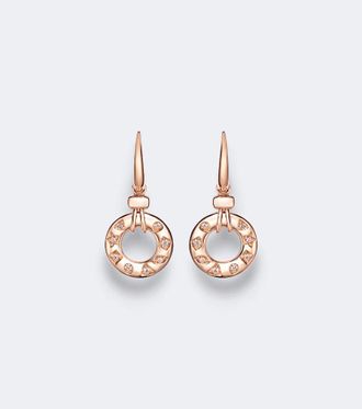 POMELLATO Iconica 18kt rose gold hoop earrings with diamonds