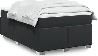 vidaXL Vidaxl - Cama Box Spring Con Colch&oacute;n Cuero Sint&eacute;tico Negro 120x190 Cm