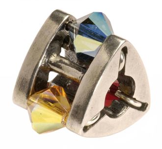 Trollbeads Womens Winter Jewel Big Bead Charm In Silver. Yellow/ Blue/ Red