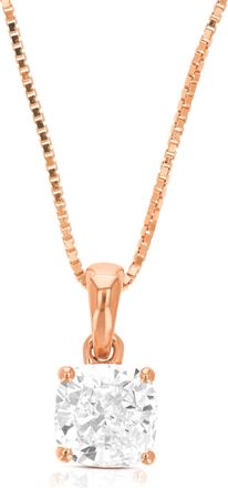 Vir Jewels 1 cttw Cushion Lab Grown Diamond Solitaire Pendant Necklace in 14K Gold with Chain For Women