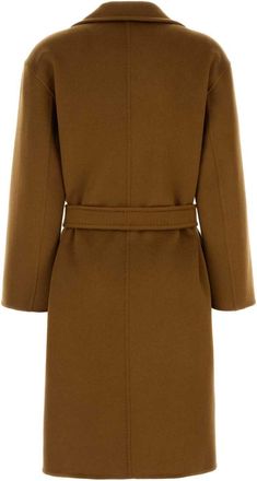 Max Mara Womens Brown Cashmere Melinda Coat Cuoio Exterior: Cappotti