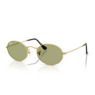 Ray-Ban Vintage Ovale Zonnebril met Platte Glazen Lenzen - unisex - Zonnebrillen - Geel - 51 MM - Accessoires
