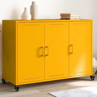 Berkfield Home Sideboard Mustard Yellow 100.5x39x72 cm Steel