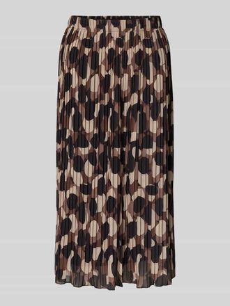 Zabaione Midirock mit Plisseefalten in Mittelbraun, Größe XXL