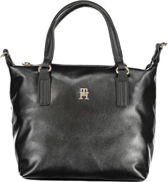 Tommy Hilfiger Zwarte Polyester Handtas met Verstelbare Schouderband - Dames - Handtassen - Zwart - ONE Size - Polyester - Tassen