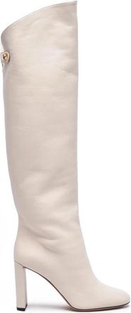 Maisons Skorpios Hoge leren laarzen - Dames - Laarzen met Hak - Beige - 37 EU - Leer - Schoenen