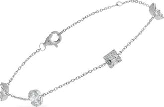 Luxury Bazaar 14kt witgouden armband met diamant - Zilver