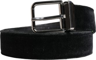 Dolce & Gabbana Suede Metal Buckle Belt - Heren - Riemen - Zwart - ONE Size - Leer - Accessoires