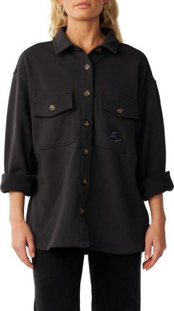 Rip Curl Retro Swell Fleece Shirt Jacket in Washed Black at Nordstrom, Size Xx-Large