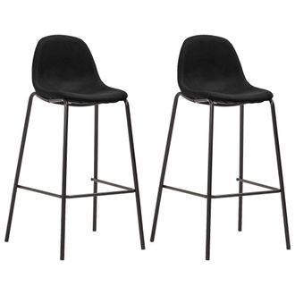 vidaXL Taburetes De Cocina 2 Unidades Tela Negro Vidaxl
