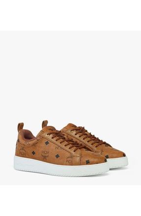 MCM Neo Terrain Lo Sneakers in Visetos in Cognac at Nordstrom, Size 46