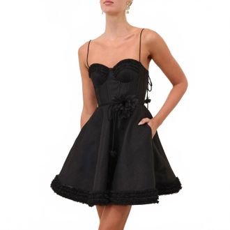 Zimmermann Womens Luna Ruffle Mini Dress In Black