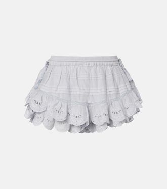 Isabel Marant Puria cotton broderei anglaise shorts
